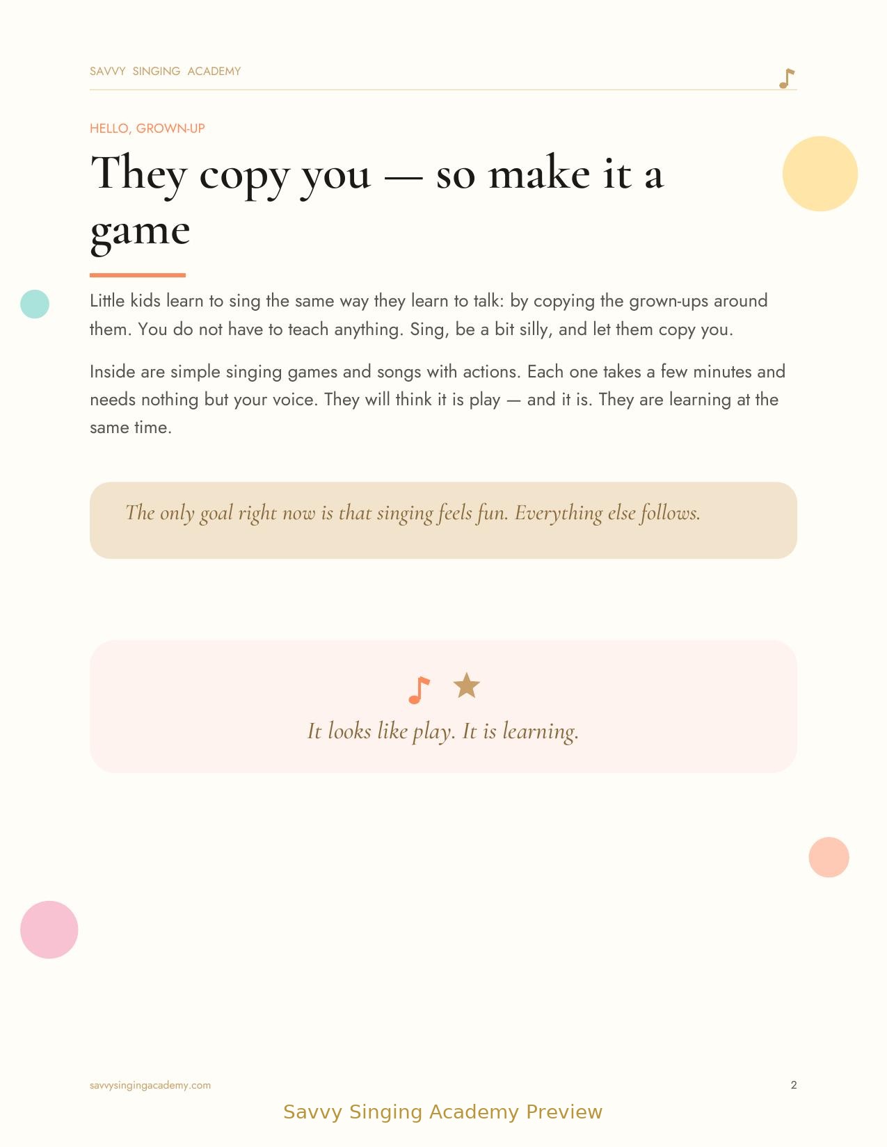 Inside the Sing & Play kit: copycat singing games