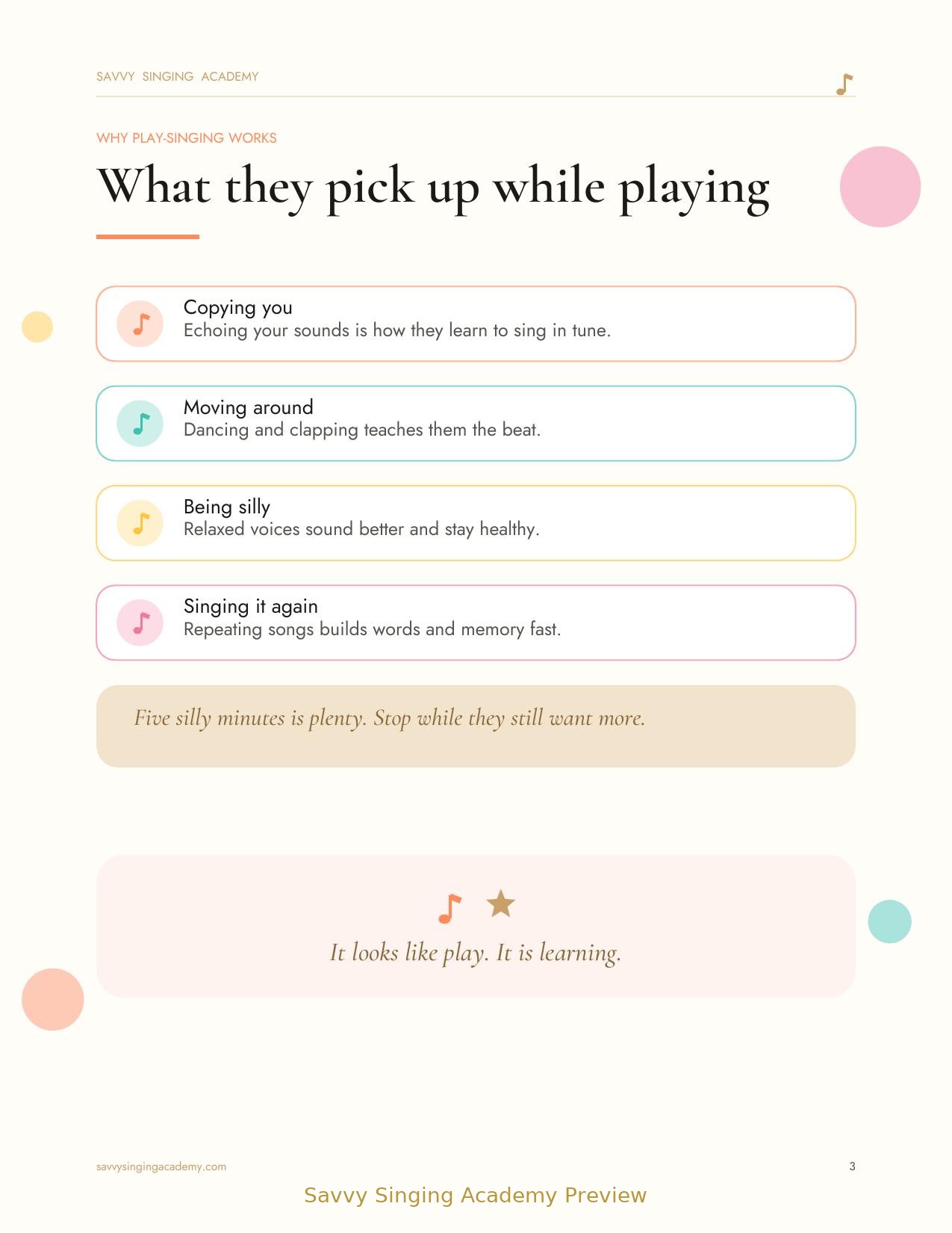 Inside the Sing & Play kit: warm-up together