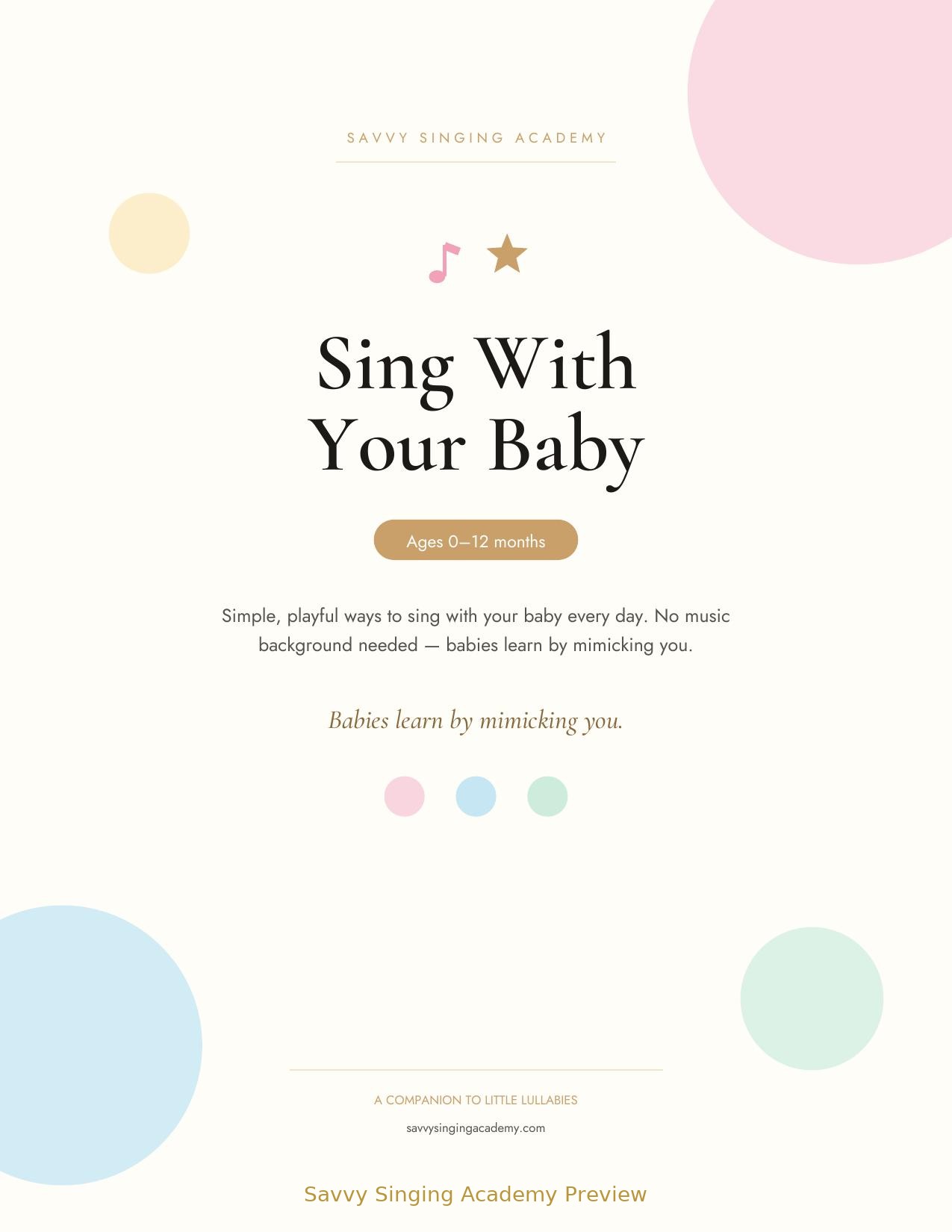 Sing With Your Baby kit cover page
